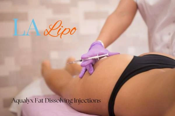 Woman having fat dissolving injections Bedford on thighs