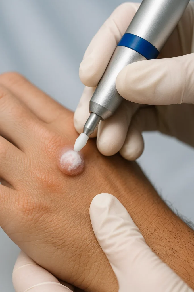 example of wart removal Bedford using cryopen