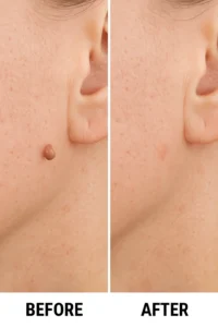 Skin tags removal Bedford before and after